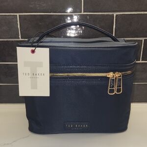 Ted Baker Midnight Blue Cosmetic Case with Gold Details